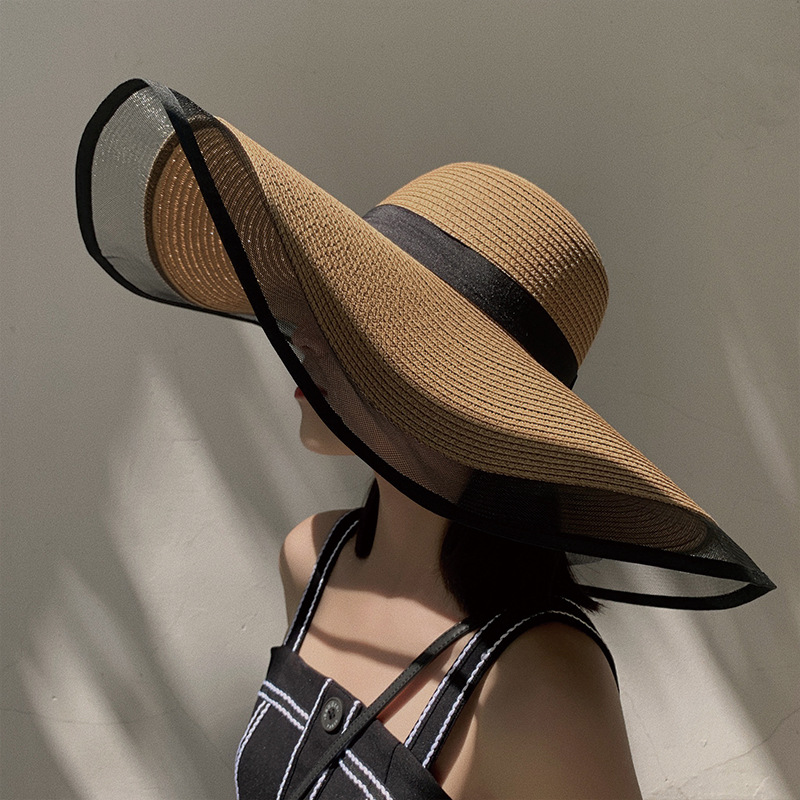 Women Sun Hat Big Eaves Waves  - đánh giá và giá Bucket Hat Straw