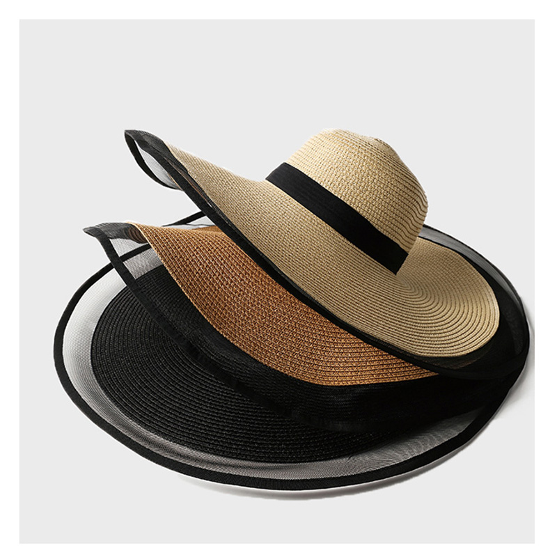 Women Sun Hat Big Eaves Waves  - đánh giá và giá Bucket Hat Straw