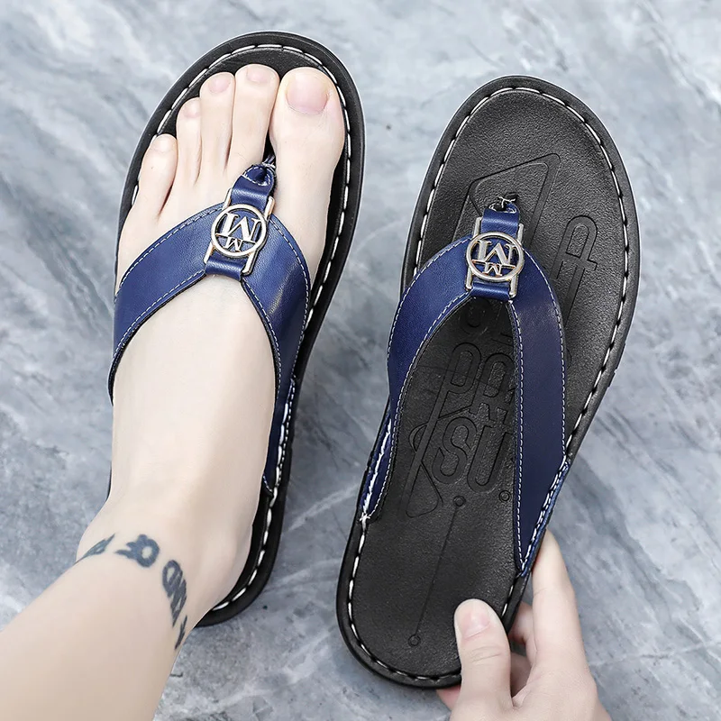 Men's Flip-flops Solid Color w - đánh giá và giá Flip Flop Leather Men
