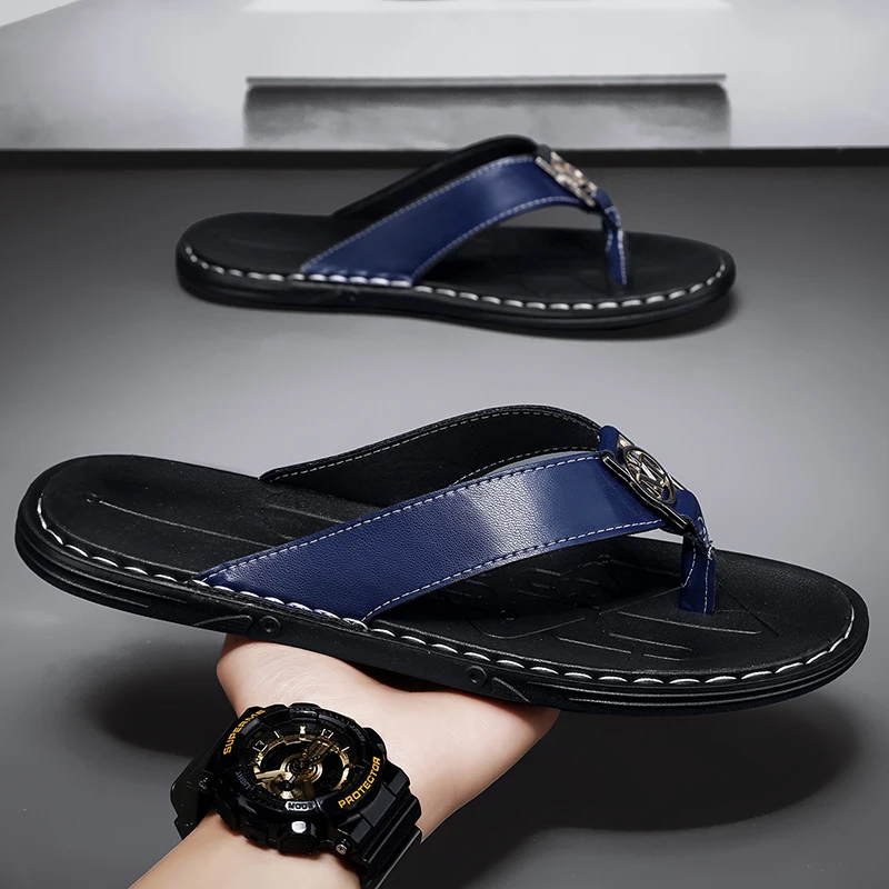 Men's Flip-flops Solid Color w - đánh giá và giá Flip Flop Leather Men