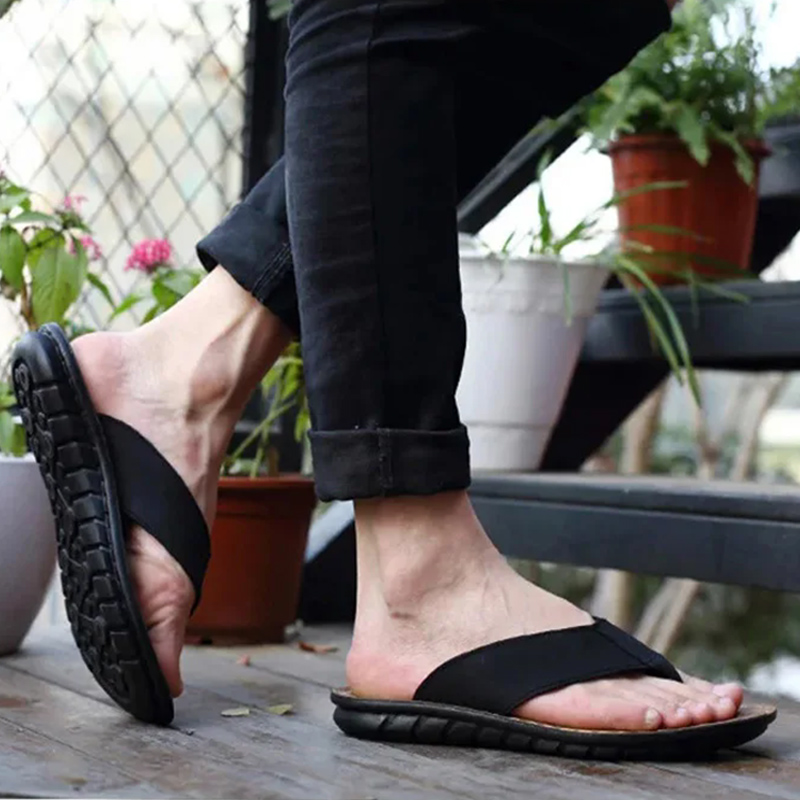 Summer Shoes Men Slippers Genu - đánh giá và giá Flip Flop Leather Men