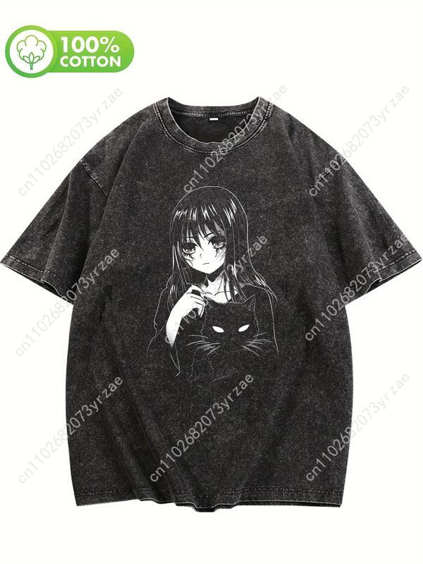 Black Cat Patterns Retro Tshir - đánh giá và giá Linen Shirt Breathable