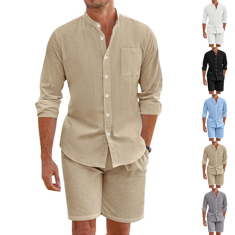 Men's Summer Linen Button up S - đánh giá và giá Linen Shirt Breathable