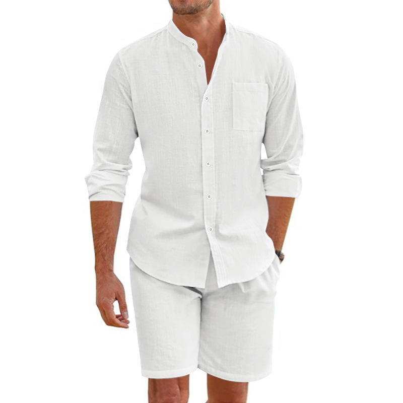 Men's Summer Linen Button up S - đánh giá và giá Linen Shirt Breathable