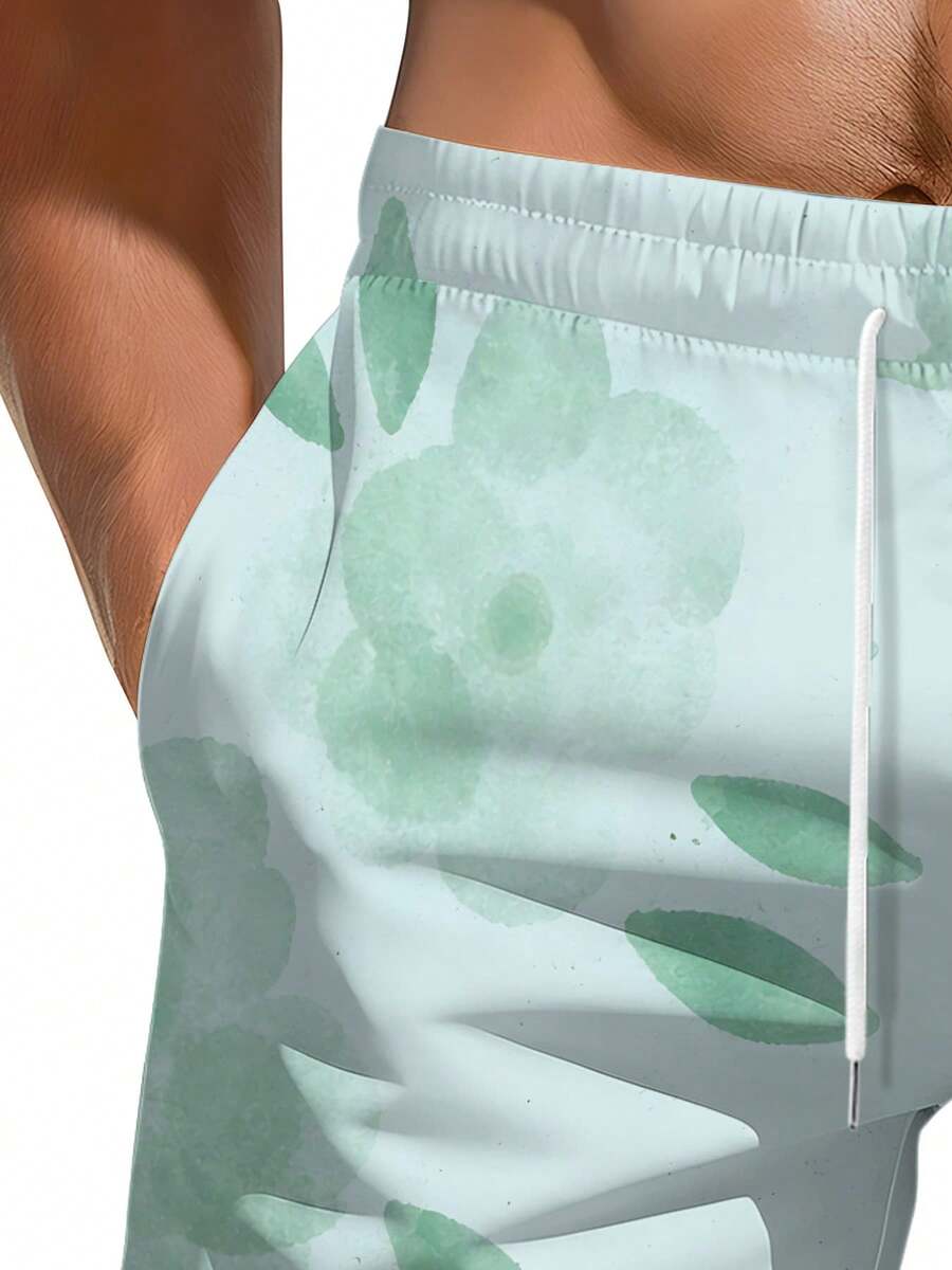 Mens Floral Print Beach Shorts - đánh giá và giá Swim Trunk Quick Dry