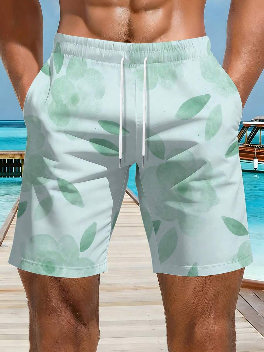 Mens Floral Print Beach Shorts - đánh giá và giá Swim Trunk Quick Dry