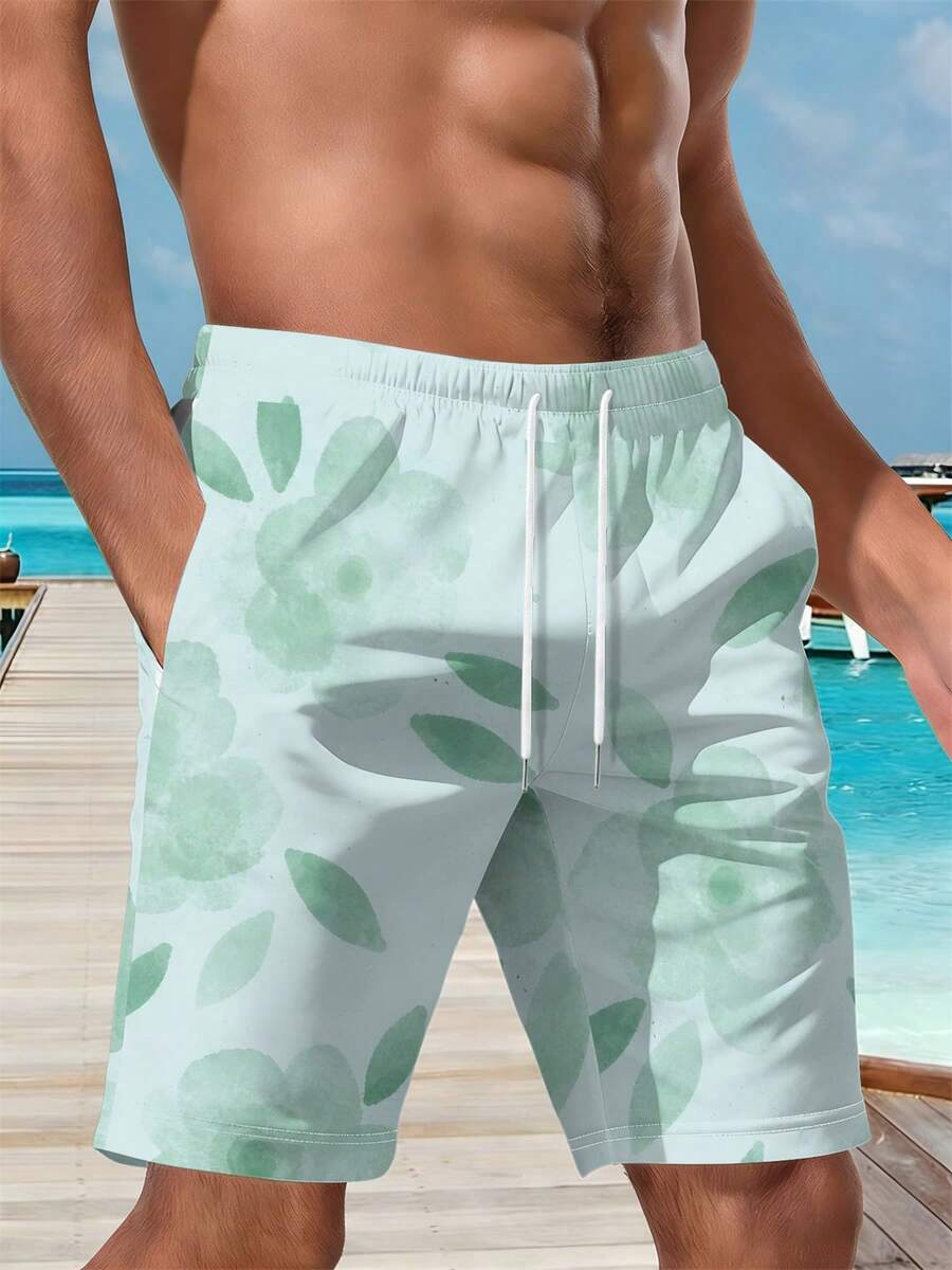 Mens Floral Print Beach Shorts - đánh giá và giá Swim Trunk Quick Dry