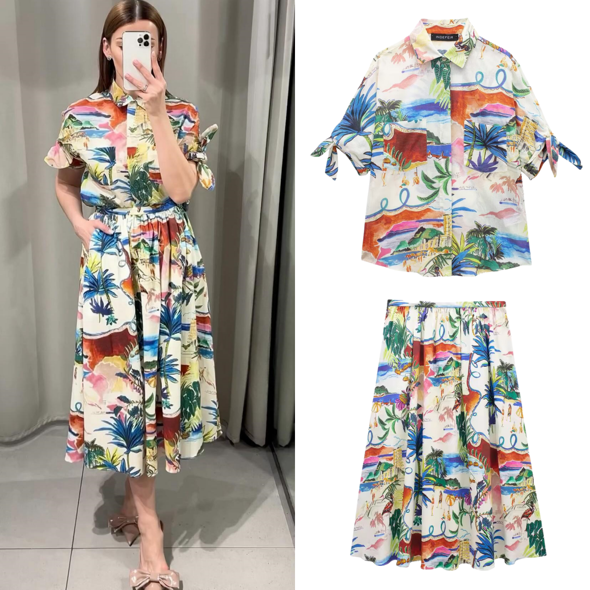 Chic Printed Lapel Single Brea - đánh giá và giá Resort Shirt Floral