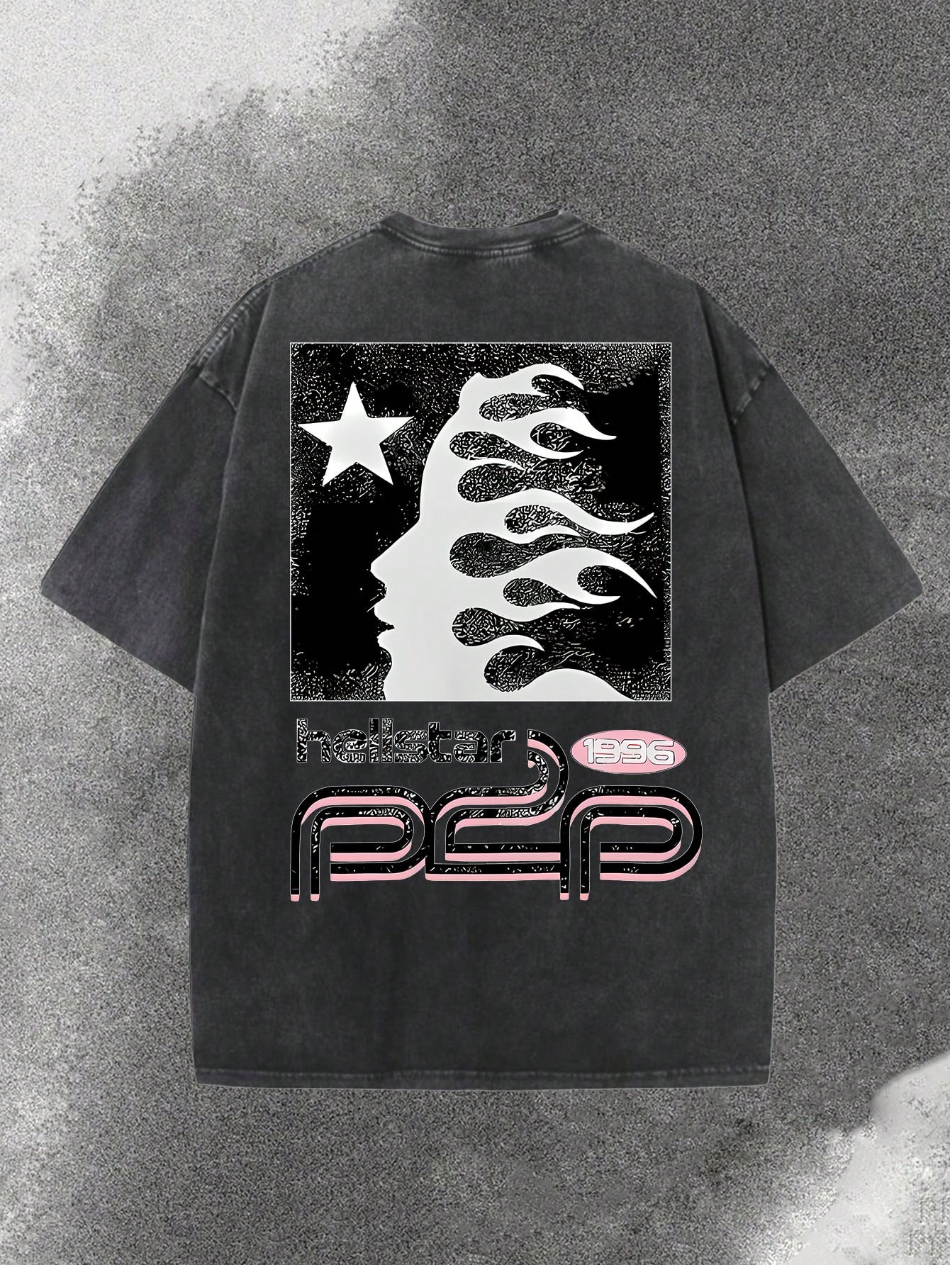Distressed Washed Black Oversi - đánh giá và giá Tee Graphic Print