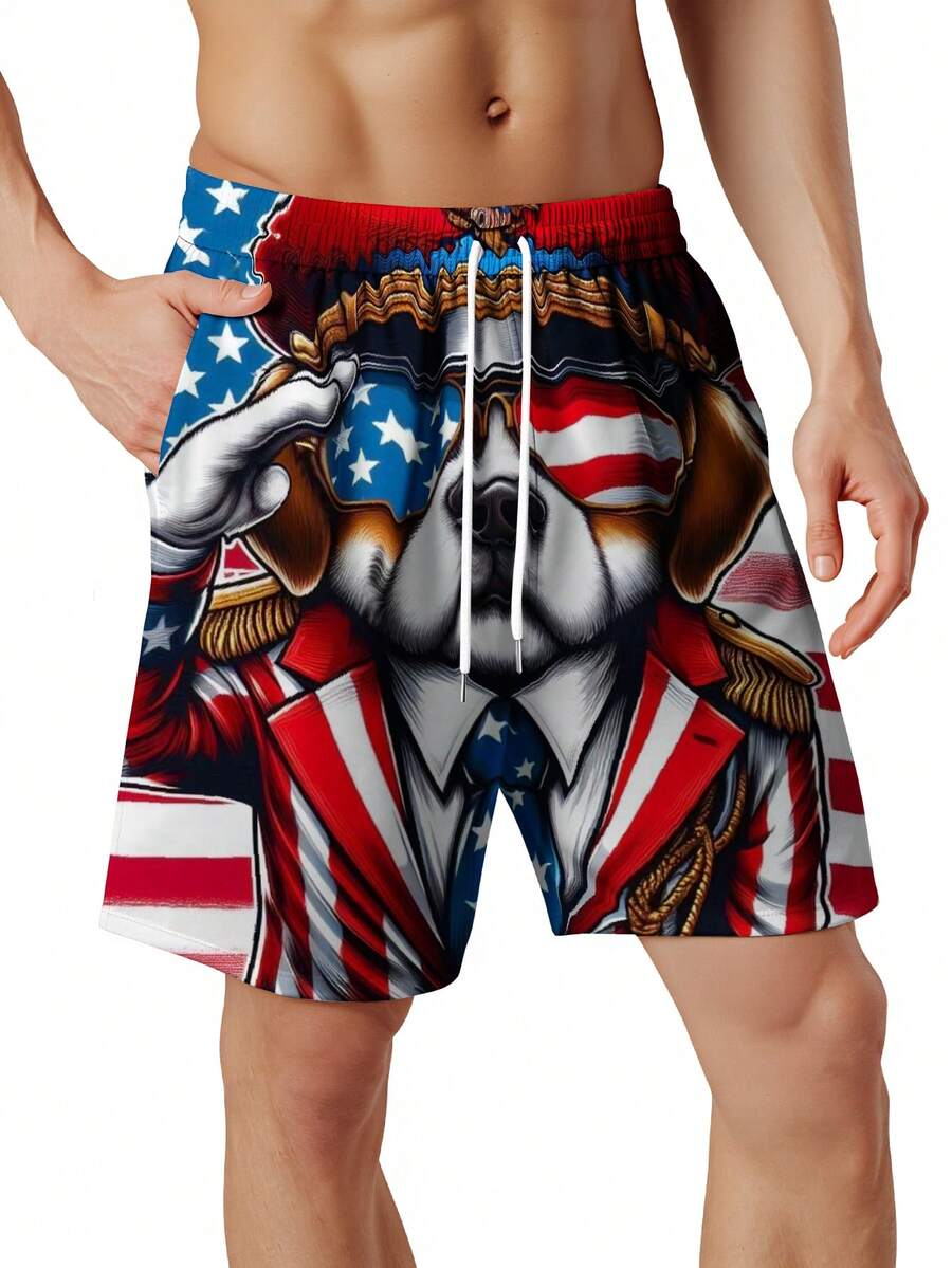 Patriotic Dog American Flag Sw - đánh giá và giá Swim Trunk Quick Dry