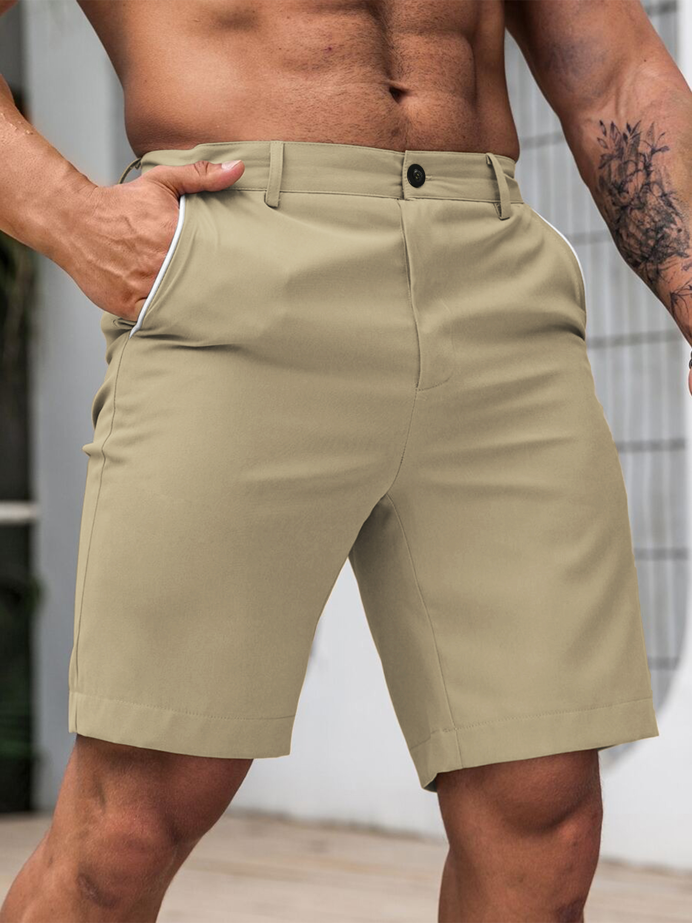Men's Contrast Trim Chino Shor - đánh giá và giá Shorts Chino Slim