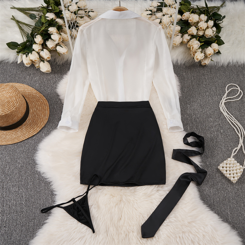 Sexy Transparent Long Sleeve S - đánh giá và giá Shirt Camp Collar