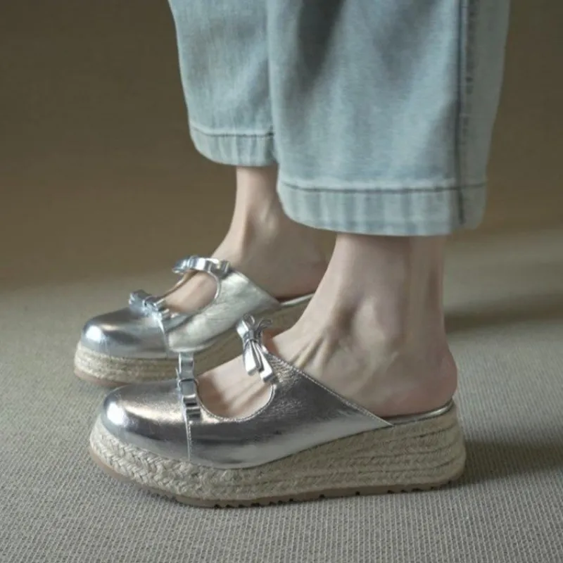 Metallic Mary Jane Mules for W - đánh giá và giá Espadrille Slip On