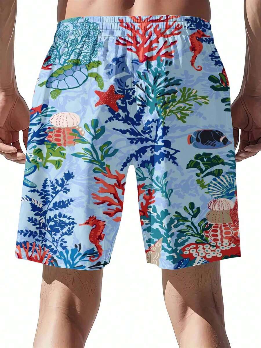 Mens Ocean Life Print Swim Tru - đánh giá và giá Swim Trunk Quick Dry