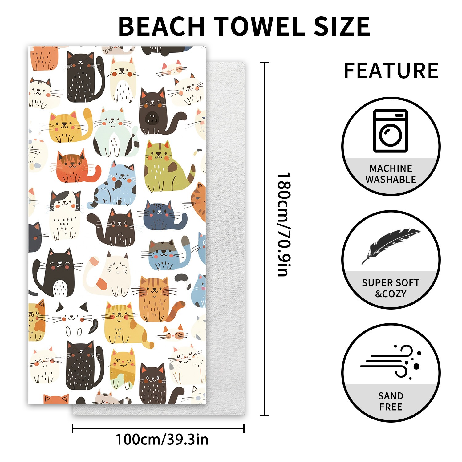 1PC Large Size Beach Blanket M - đánh giá và giá Beach Towel Large