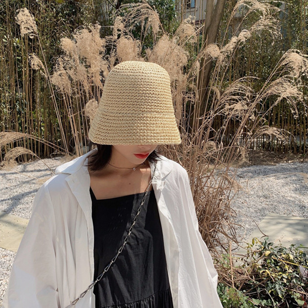Hot Women's Fashion Summer Cap - đánh giá và giá Bucket Hat Straw