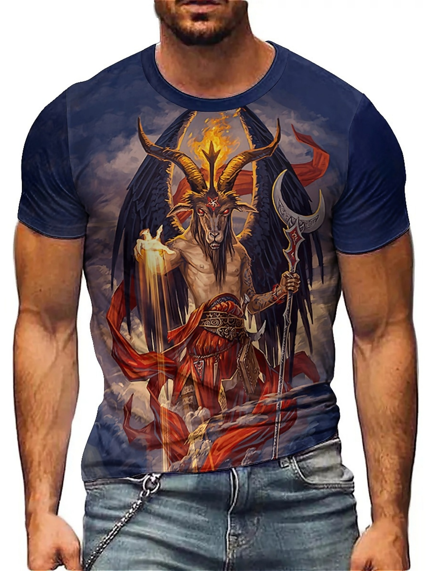 Men's 3D Demon Print T-Shirt | - đánh giá và giá Tee Graphic Print