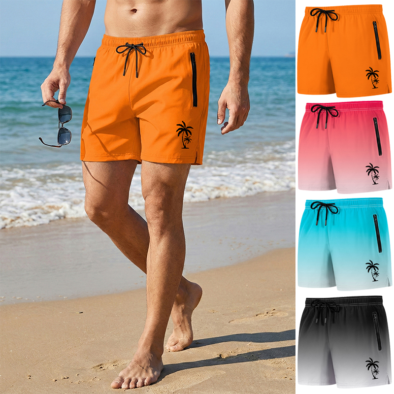 Palm Tree Print Board Shorts f - đánh giá và giá Swim Trunk Quick Dry